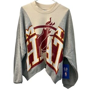 Ultra Game NBA Miami Heat Focus on Greatness Crew‎ Sweatshirt Gray Tan Large